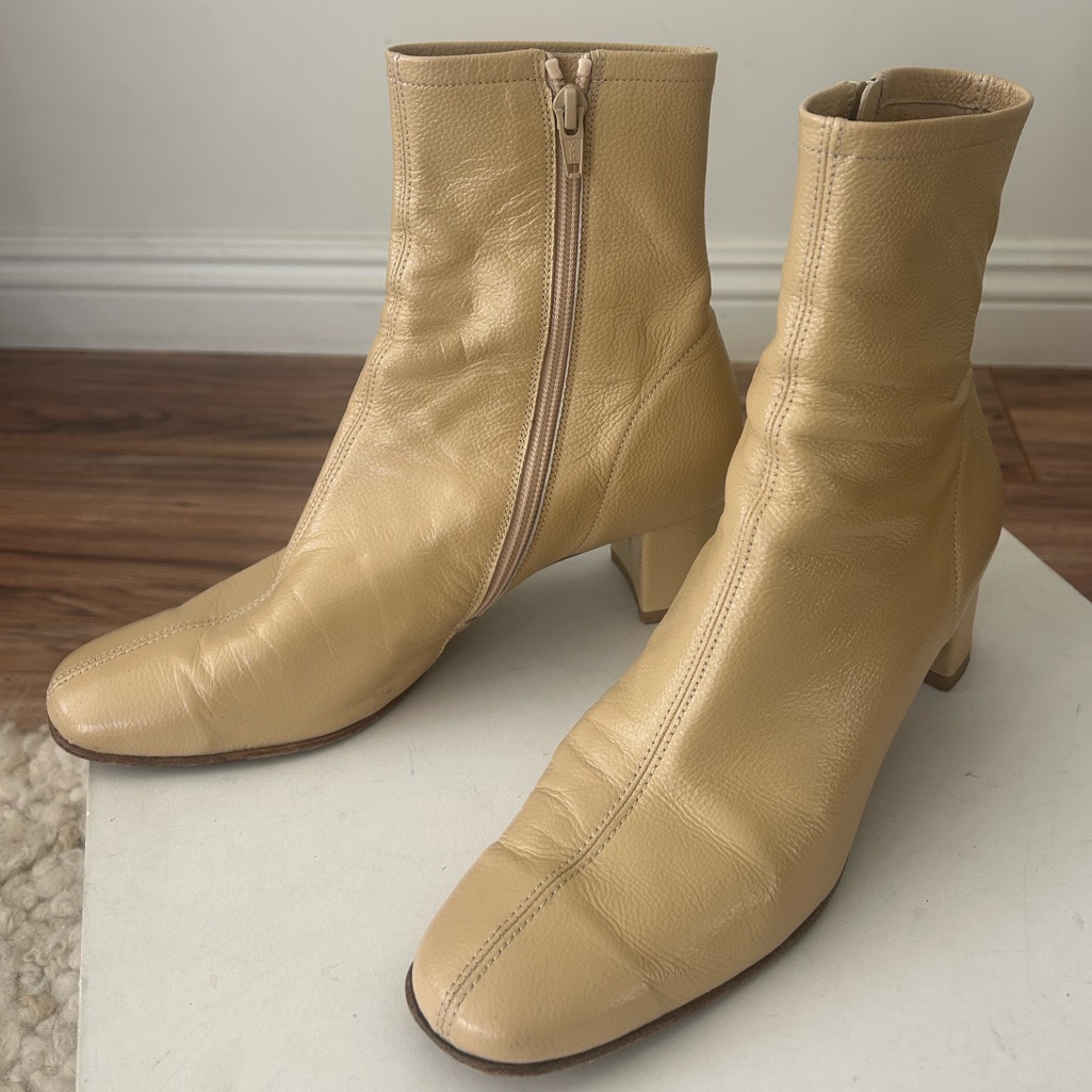 By Far Sofia, Sand Gloss, Heeled Boots
